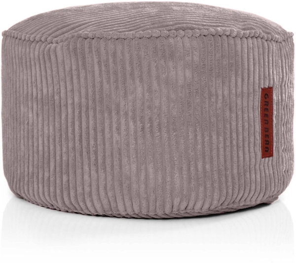 Green Bean® Indoor Sitzhocker Pouf 45x25cm EPS-Perlen Füllung & Cordstoff Kuschelig Weich Waschbar - Grau Schiefergrau