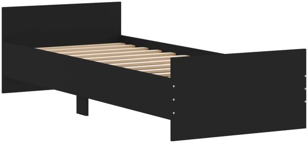 vidaXL Bettgestell Schwarz 75x190 cm Holzwerkstoff 835947 Bild 3