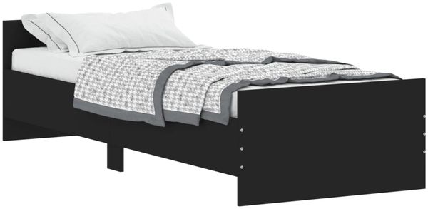vidaXL Bettgestell Schwarz 75x190 cm Holzwerkstoff 835947 Bild 2
