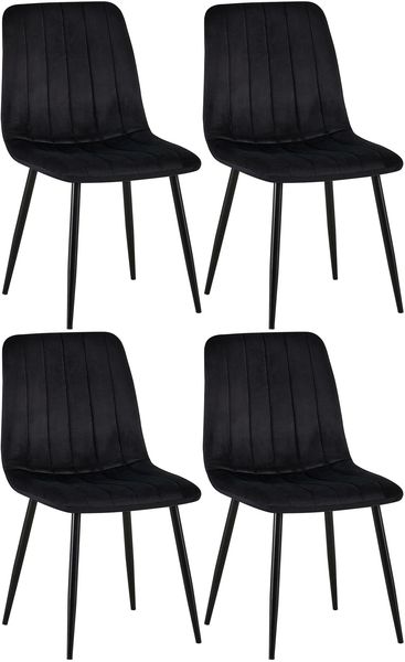 CLP 4er Set Stühle Dijon mit Lehne,schwarz Samt