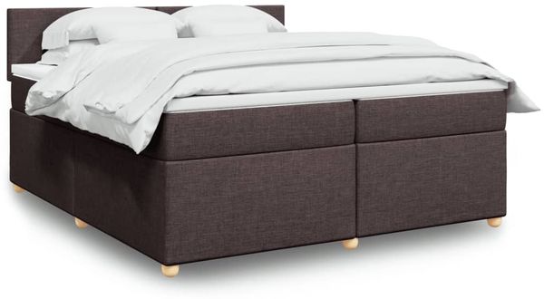 vidaXL Boxspringbett mit Matratze Dunkelbraun 200x200 cm Stoff 3289083