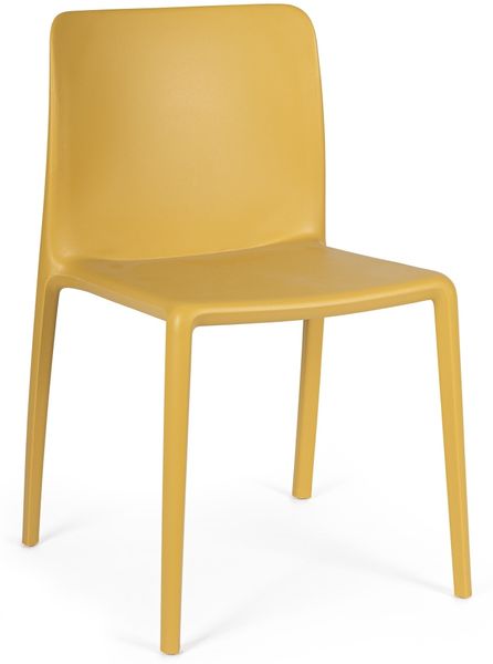 Stuhl Sirol 4er-Set aus Kunststoff, modern, ocker, UV-beständig und stapelbar für Dein Zuhause