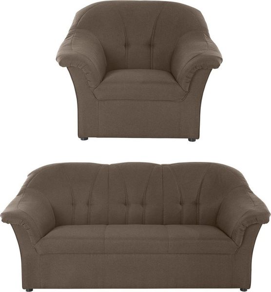 DOMO collection Polstergarnitur Pegnitz zeitlos und elegant, (Set), Sessel und 3-Sitzer