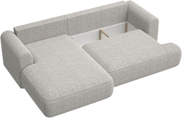 Selsey 'Ovo' Ecksofa in L-Form mit Schlaffunktion, greige, linksseitig, 93 x 260 x 165 cm Bild 6