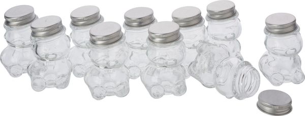 VBS XXL Vorratsglas Bärchen, Glas, 10 Stück