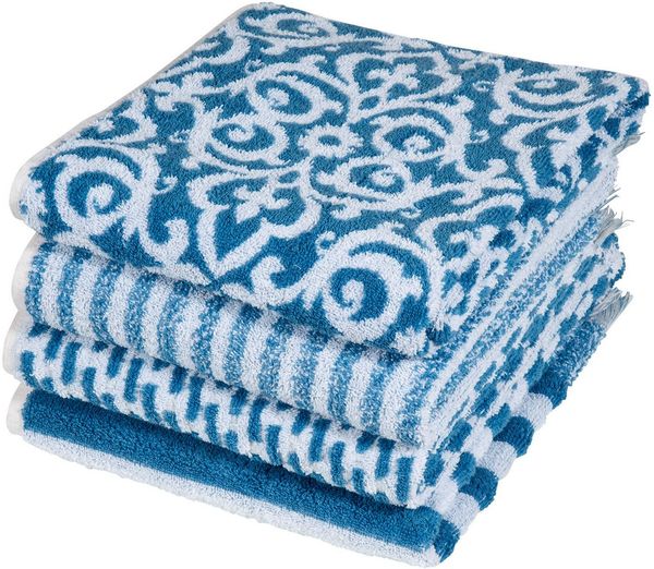 PAD Handtuch Set FAMILY, 50x100 cm, Frottee (8-St), Made in Europe, verschiedene Muster in einem Set, mit Fransen