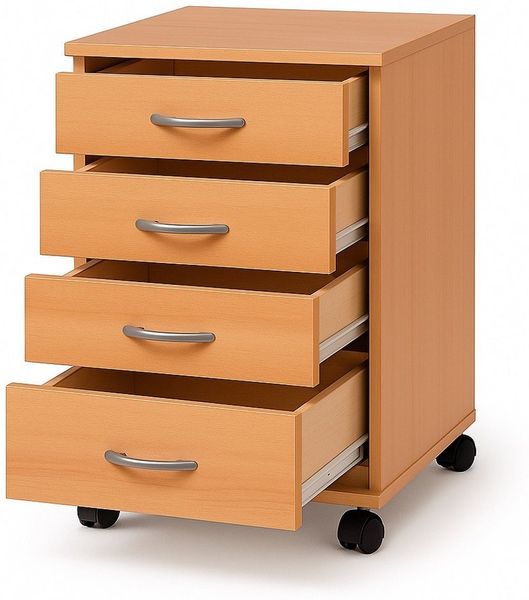 bv-vertrieb Rollcontainer Rollcontainer 4 Schubladen Schubcontainer Bürocontainer Büroschrank