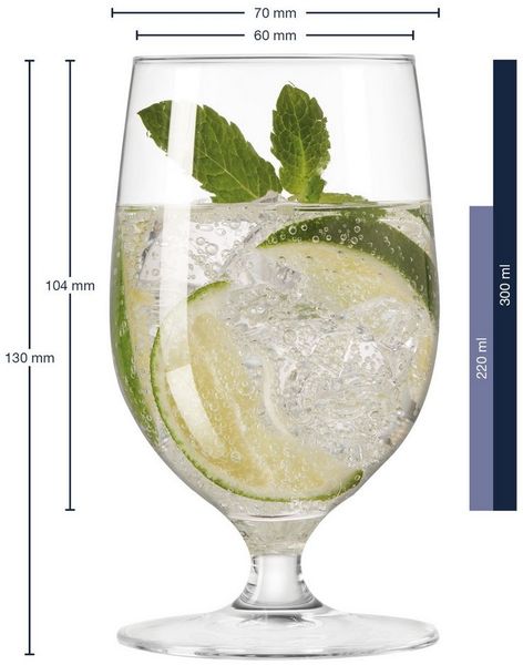 Leonardo Ciao+ Wasserglas 6er Set, Trinkglas, Saftglas, Glas, Extrem Stoßfest, 310 ml, 19839
