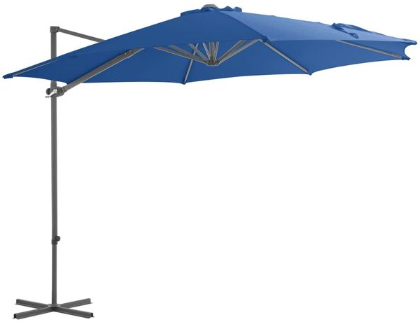 vidaXL Ampelschirm mit Stahl-Mast 300 cm Azurblau 46999