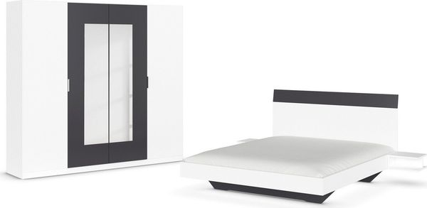 rauch Schlafzimmer-Set Monza, mit Drehtürenschrank Breite 226 cm, Bettanlage in 2 Breiten