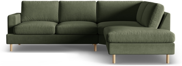Micadoni Symmetrisches Ecksofa Aliya 4-Sitzer Rechts Samt Moßgrün Melange