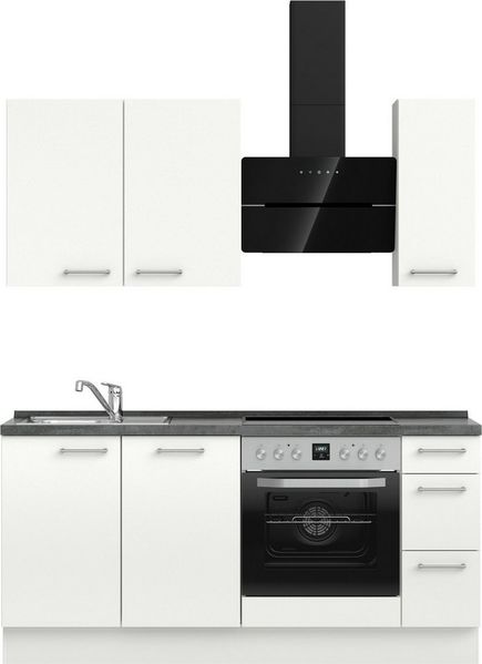 nobilia® Küchenzeile "Laser II", Ausrichtung wählbar, Breite 180 cm, vormontiert, wahlw. mit unterschiedlichen E-Geräten-Sets
