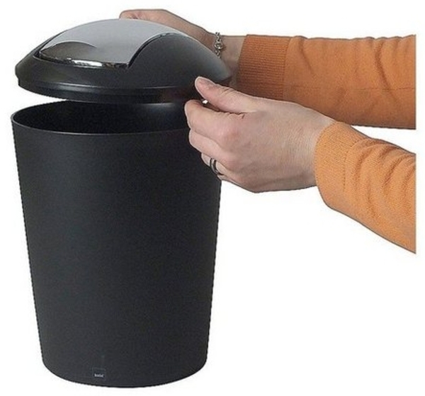 kela 'Marta' Kosmetikeimer, Deckel abnehmbar, Kunststoff, 5 Liter, Schwarz Bild 3