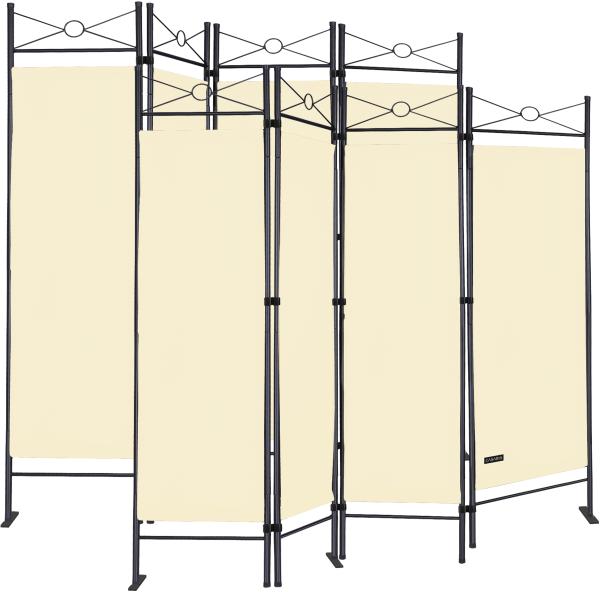 Casaria 2x Paravent Raumteiler Sichtschutz Verstellbar Creme