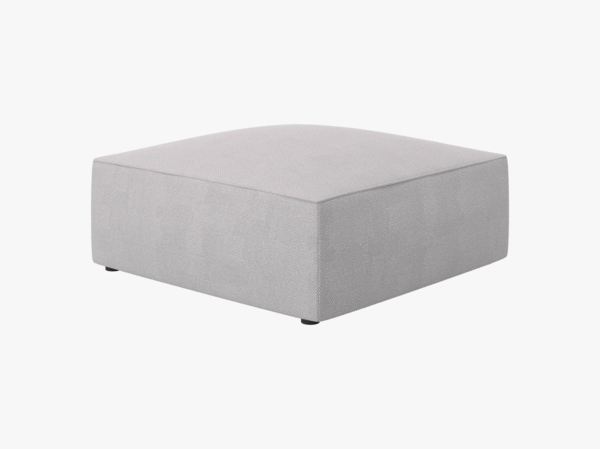 Micadoni Hocker Ruby 1-Sitzer Strukturierter Stoff Ottawa Hellgrau