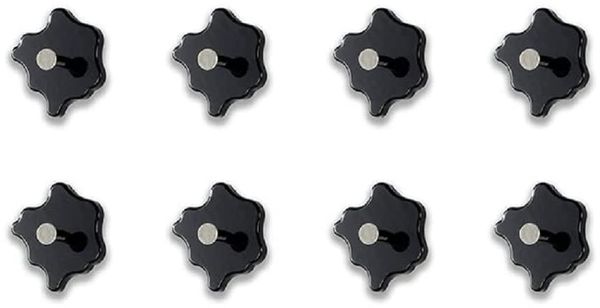HAKU Garderobenhaken 8er Set chrom, schwarz, MDF, Metall - Maße: T 5 cm x Ø 11 cm, Style: Modern