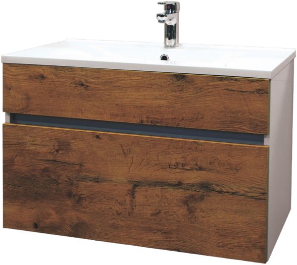 Sanotechnik Waschbeckenunterschrank 'STELLA 80 EICHE ANTIK', eiche, 79,6x46x50 cm