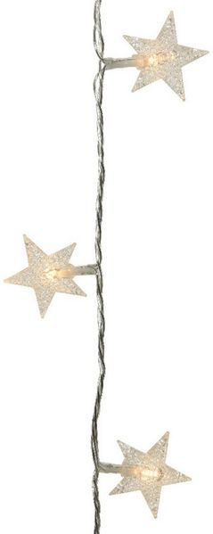 MARELIDA LED-Lichterkette Sterne 100 LED Trafo Weihnachten Deko 9,9m transparent Innen, 100-flammig