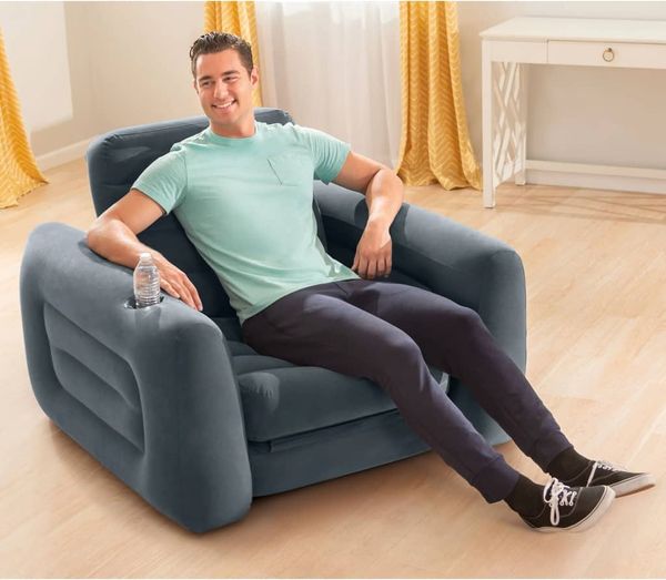 INTEX Ausziehbarer Sessel, Dunkelgrau, 66 x 117 x 224 cm