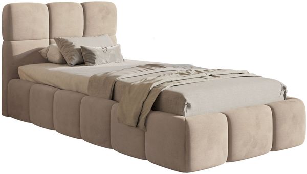 Selsey 'Cloudy' Polsterbett 90x200 cm, Samt Beige