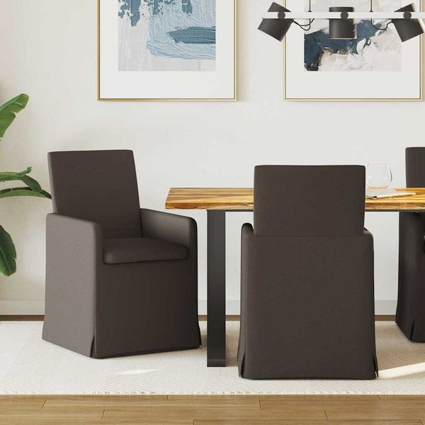 vidaXL Esszimmerstühle 2 pcs Dunkelgrau 57 x 67 x 95 cm Leinen 42017902