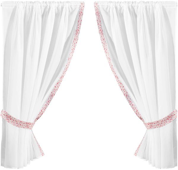 Gardinenset mit Stangendurchzug, Serie: Satin ca. 140x120 cm Auswahl: bunt - Blumen