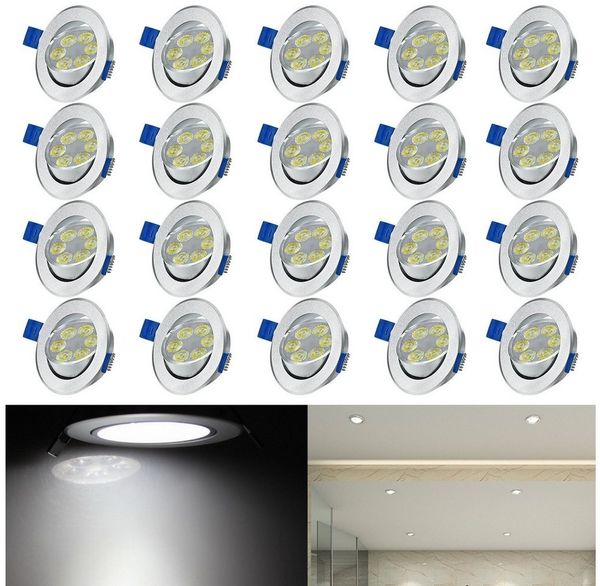 FIVMEN Strahler 20 Stück 3W LED-Einbaustrahler, Schwenkbar Rund Fluter