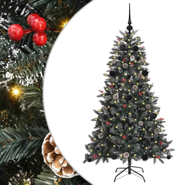 vidaXL Künstlicher Weihnachtsbaum Grün 150 cm PVC, Plastik und Stahl 3395869