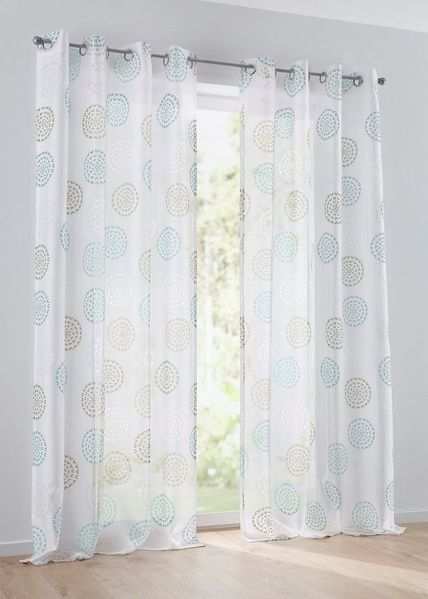 Kutti Vorhang Bella (1 St), Ösen, halbtransparent, Gardine, halbtransparent, Ausbrenner, bedruckt, Baumwolle-Polyester