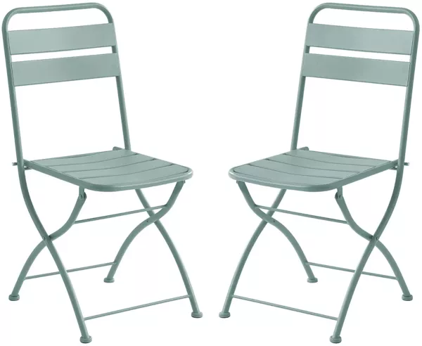 Vente-unique - MIRMANDE Garden dining set Metall Grün - B 52,5 cm x H 87 cm x L 43 cm