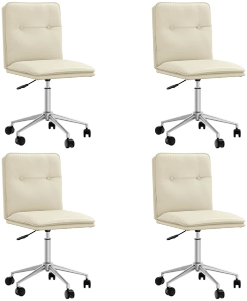 vidaXL Esszimmerstühle 4 Stk. Creme Kunstleder 3315690