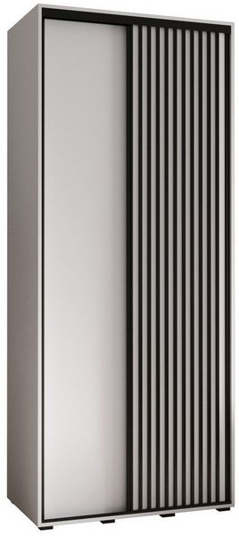 MOEBLO Schiebetürenschrank RILLO (Wohnzimmerschrank, Schwebetürenschrank 2-türig Schrank Garderobe Schiebtüren Schlafzimmer) Lamellen