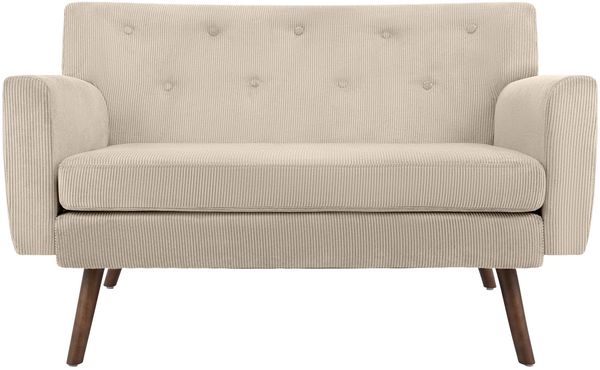 Sofa ARNE Cord 2-Sitzer - 120 x 74 x 81 cm, Cord, Creme | Couch Loungesofa für Wohnzimmer Schlafzimmer Leseecke Bild 5