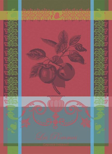 Garnier-Thiebaut Geschirrtuch Les Pommes Rouge Vif 56x78 Cm 100% Gekämmte Baumwolle