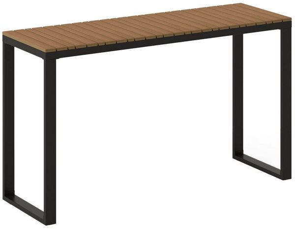 KOMFOTTEU Gartentisch, Bartisch Beistelltisch wetterfest mit Holzoptik