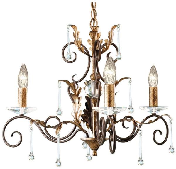 Kronleuchter, Hängelampe, Stahl, Bronze Gold, D 65 cm