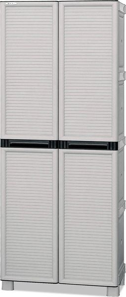 Dmora Liège Outdoor-Garderobe, Outdoor-Möbel, Mehrzweck-Wäschegarderobe, 100 % Made in Italy, Hellgrau, 70 x 39 x 172 cm