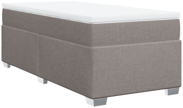 vidaXL Boxspringbett mit Matratze Taupe 100x200 cm Stoff 3285113