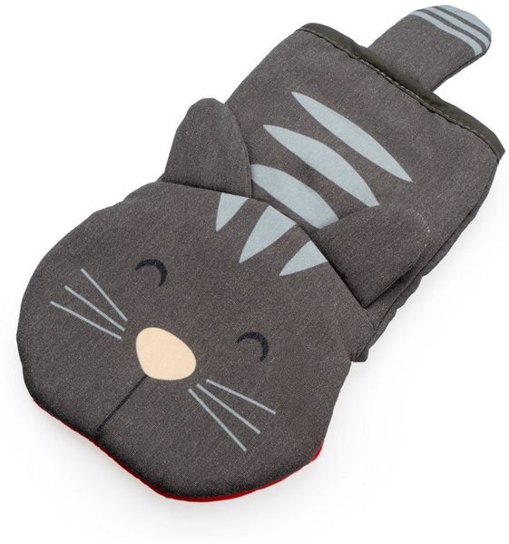 WestCraft Topflappen Topfhandschuh Meow! Woof! Katze Hund für Grill, Herd und Backofen, Hitzebeständig bis 250 °C