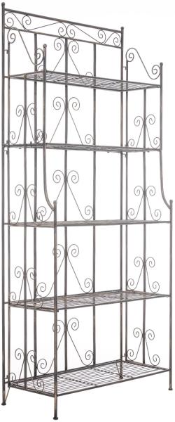 CLP Standregal Ciara, Regal für Balkon, Terrasse und Garten mit 5 klappbaren Böden,bronze