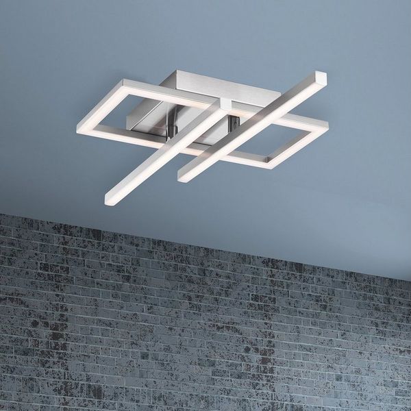 MeLiTec LED Deckenleuchte D133, schwenkbare Arme, nickel-matt : Nickel-matt