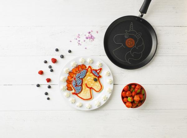 Tefal Creative Edition Einhorn Crepepfanne, 25 cm, induktionsgeeignet, mit Dosierflasche, Antihaftbeschichtung, für perfekte Pfannkuchen, Crepes und Pancakes, ideal für Kinder und kreative Köche Bild 2