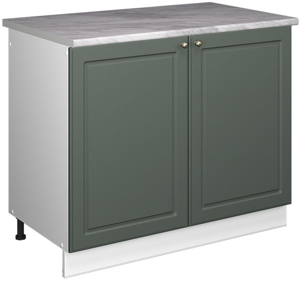 Spülenunterschrank Fame-Line Grün-Gold Landhaus/Weiß 100 cm, AP Marmor Vicco