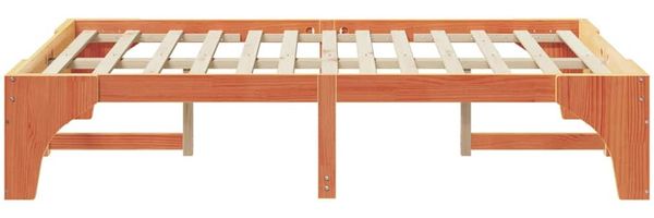 vidaXL Bettrahmen Braun 135 x 190 cm Massives Kiefernholz 872997 Bild 6