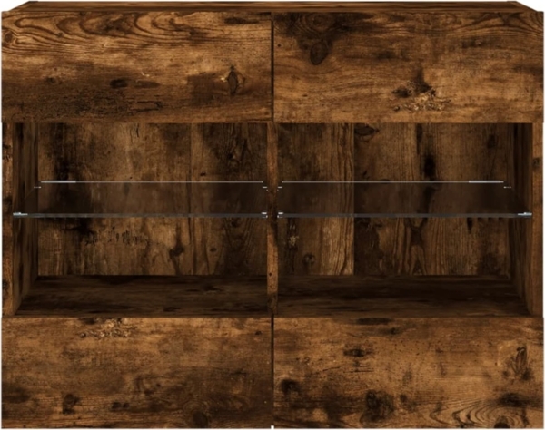 vidaXL TV-Wandschrank mit LED-Leuchten Räuchereiche 78,5x30x60,5 cm 837103 Bild 7