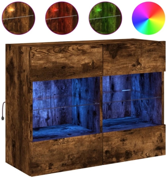 vidaXL TV-Wandschrank mit LED-Leuchten Räuchereiche 78,5x30x60,5 cm 837103 Bild 3