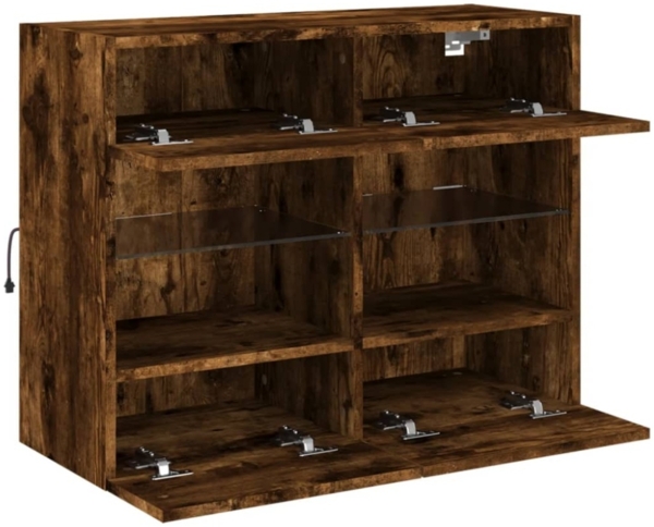 vidaXL TV-Wandschrank mit LED-Leuchten Räuchereiche 78,5x30x60,5 cm 837103 Bild 6