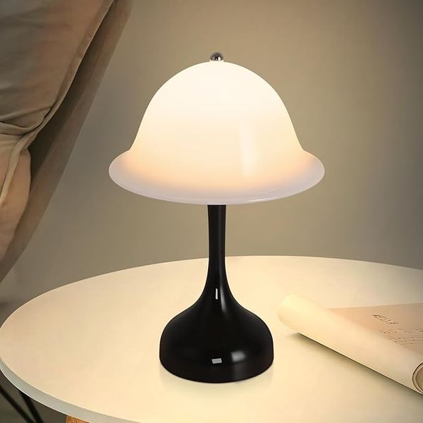 ZMH Tischlampe Kabellos Akku LED Touch USB Aufladbar Dimmbar Schwarz Nachttischlampe Für Wohnzimmer Schlafzimmer Esszimmer