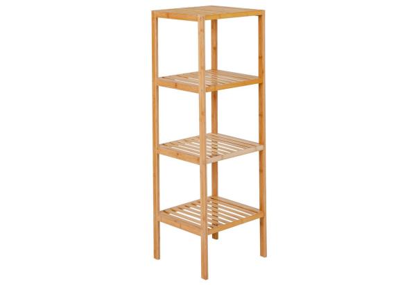 axentia Bambusregal, 4 Ablagen, ca. 36 x 114 x 36 cm, Natur