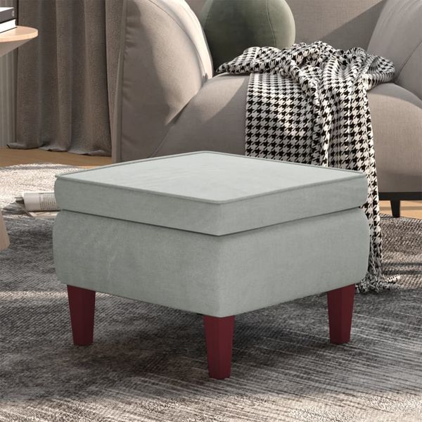 vidaXL Hocker mit Holzbeinen Hellgrau Samt [329457]